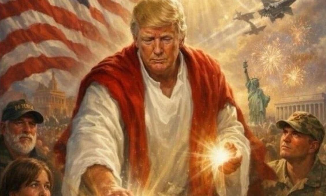 Trump zverejnil svoju fotografiu ako Ježiša Krista a zaútočil na pápeža