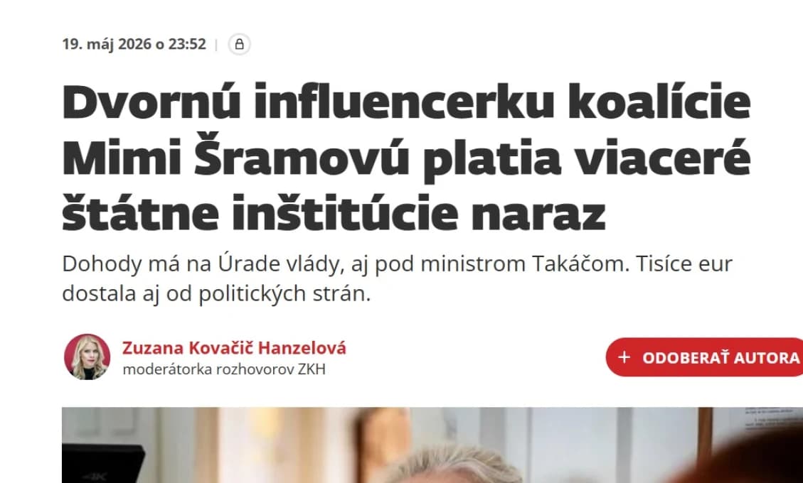 Po útoku denníka SME na Mimi Šramovú Blaha pripomenul jej kolegu Jána Kuciaka